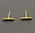 Gold Vermeil Rectangle Studs w/ Ear Nuts (VM-EAS-002)